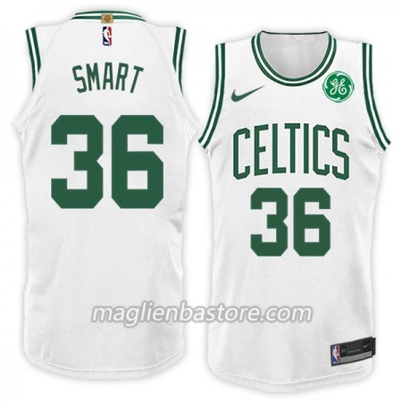 Maglia NBA Boston Celtics Marcus Smart 36 Nike 2017-18 Bianco Swingman - Uomo